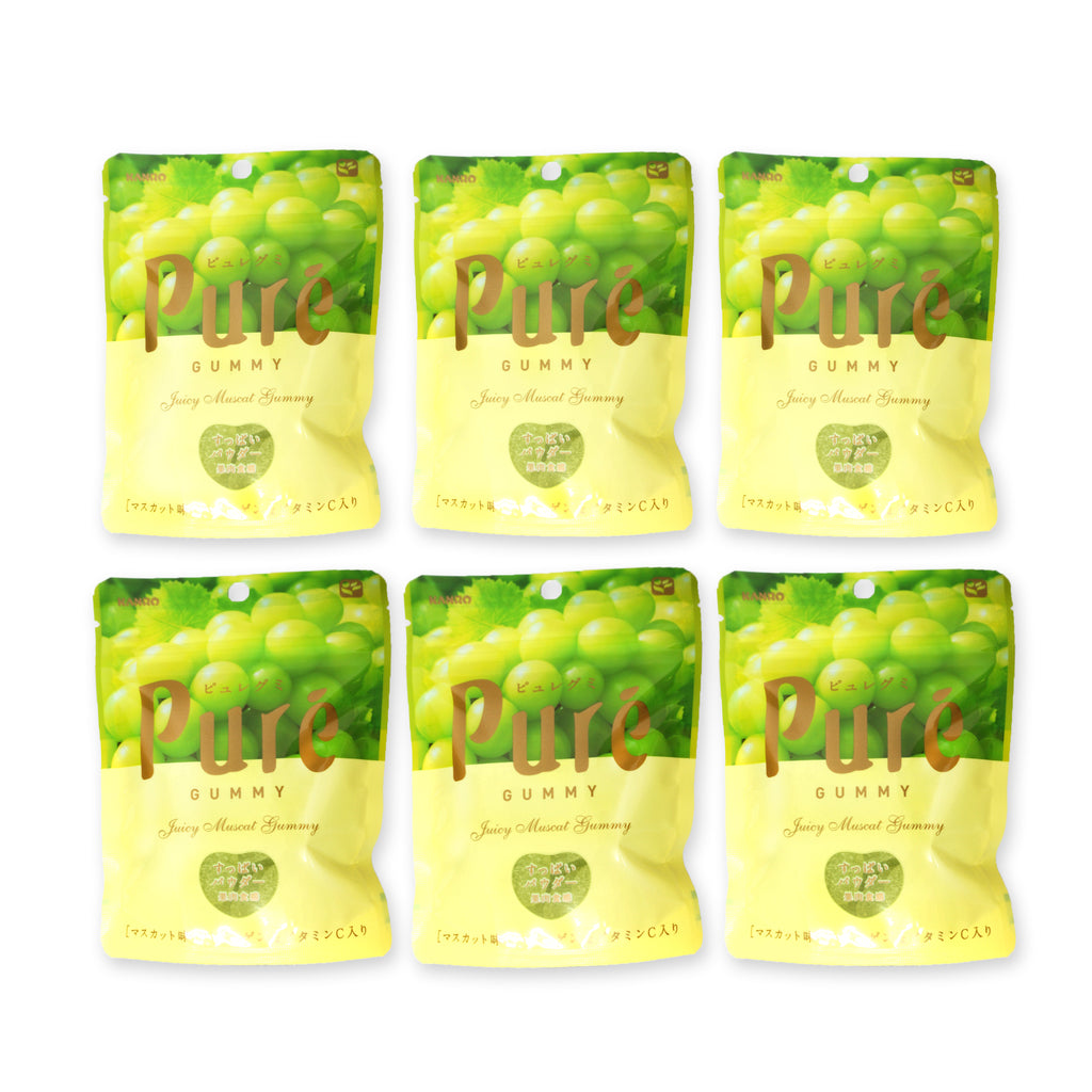 Kanro Puré Gummy Candies 6 Packs Set of Muscat